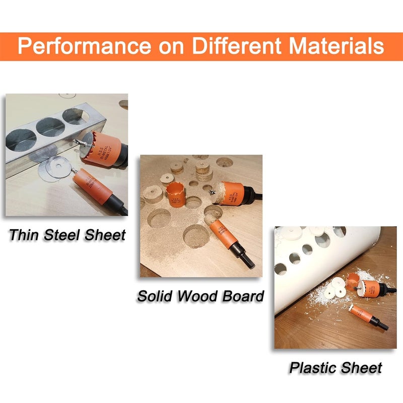 VIKITON 1 inch Hole Saw with Arbor for Cutting Metal Wood and Plastic, 25mm Bi-Metal Hole Cutter for Different Project with Smooth and Flat Drilling Edge, Fast Chip Removal, Handy Hole Saw Kit Set - Image 2